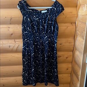 Fits like a US 12 Emily and Fin Women's Navy Star Print Dress
